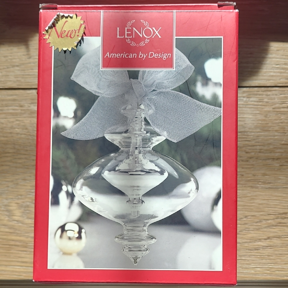 Lenox Silver Spire Ornament with Silver Ribbon